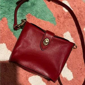 Coach Red Leather Addie Crossbody Bag
